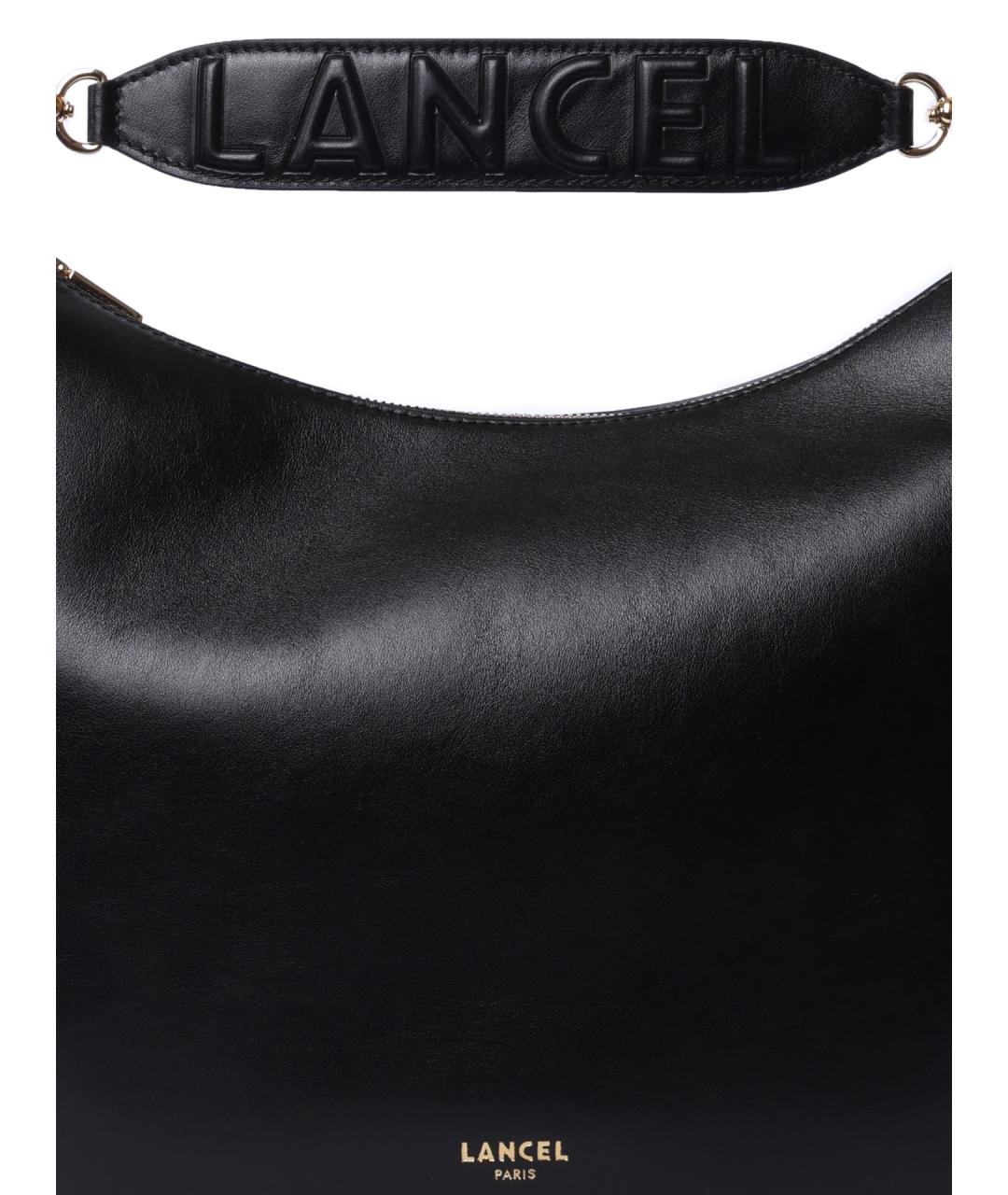 LANCEL Черная кожаная сумка через плечо, фото 3