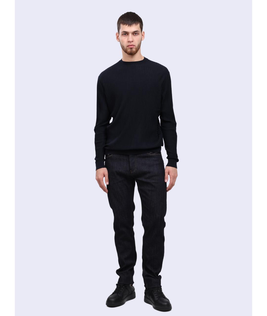 EMPORIO ARMANI Темно-синий джемпер / свитер, фото 6