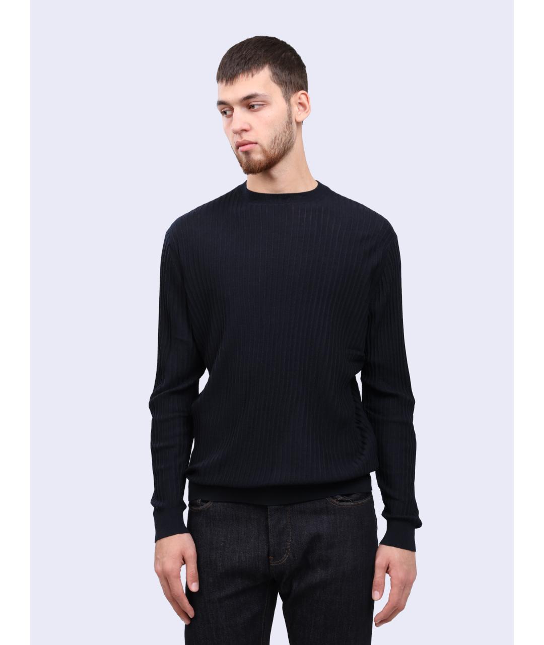 EMPORIO ARMANI Темно-синий джемпер / свитер, фото 2