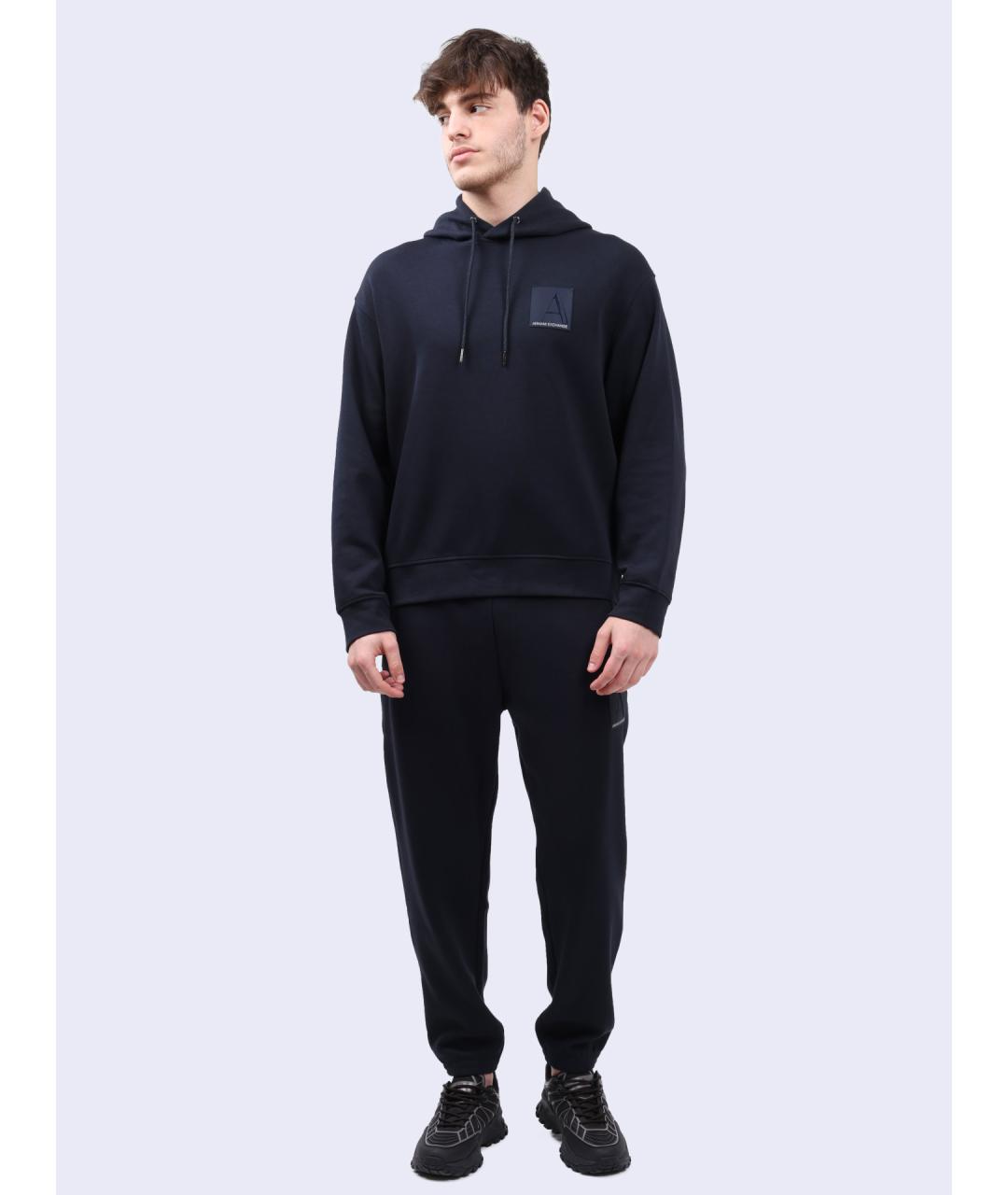 ARMANI EXCHANGE Темно-синие хлопковые повседневные брюки, фото 2