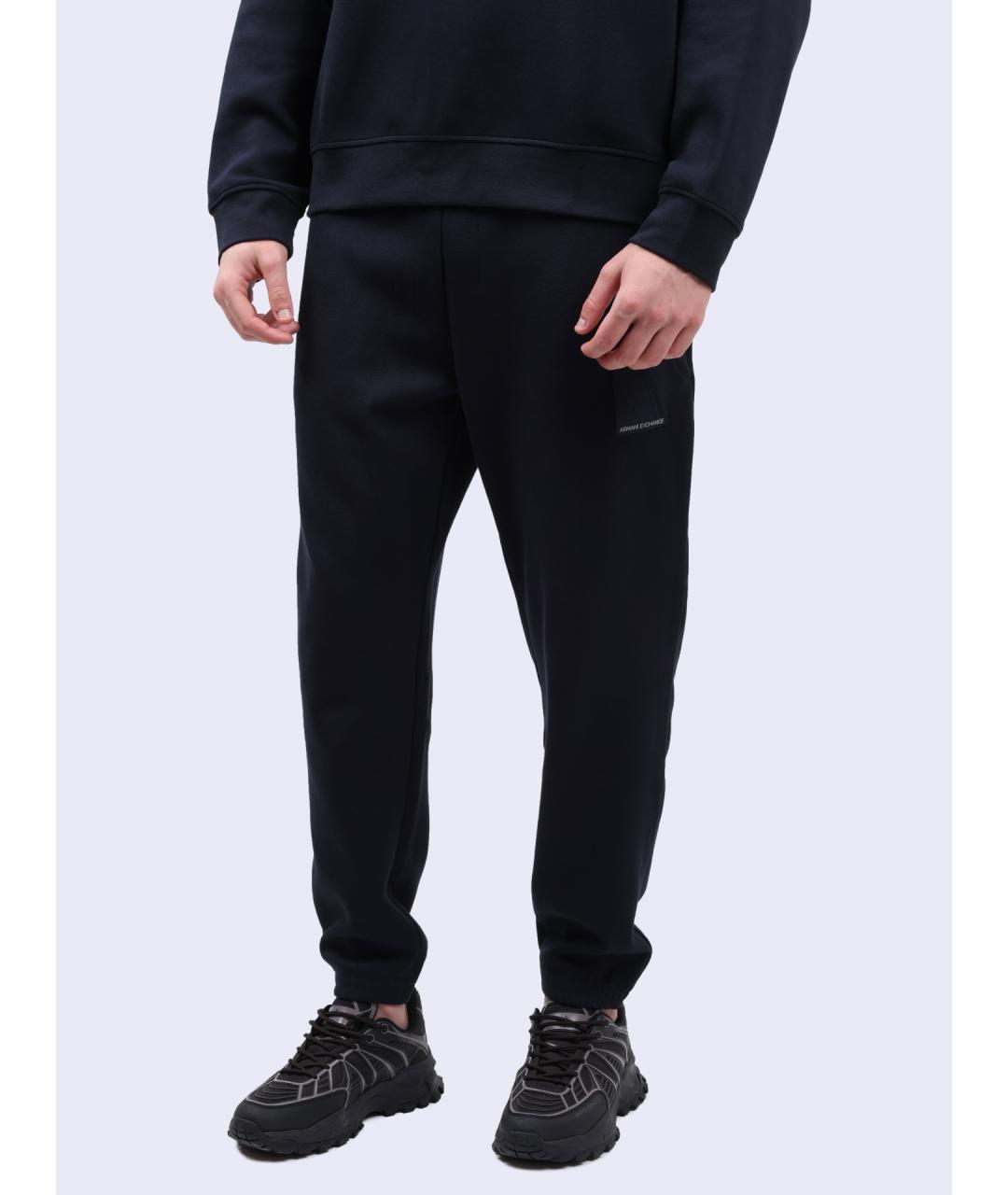 ARMANI EXCHANGE Темно-синие хлопковые повседневные брюки, фото 3