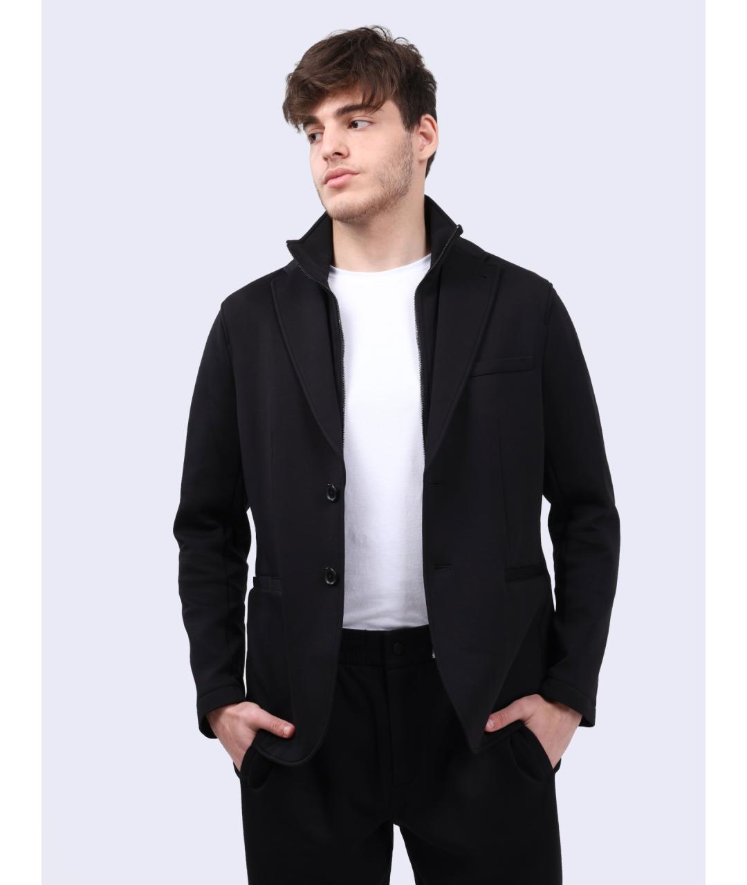 ARMANI EXCHANGE Черный хлопковый пиджак, фото 2