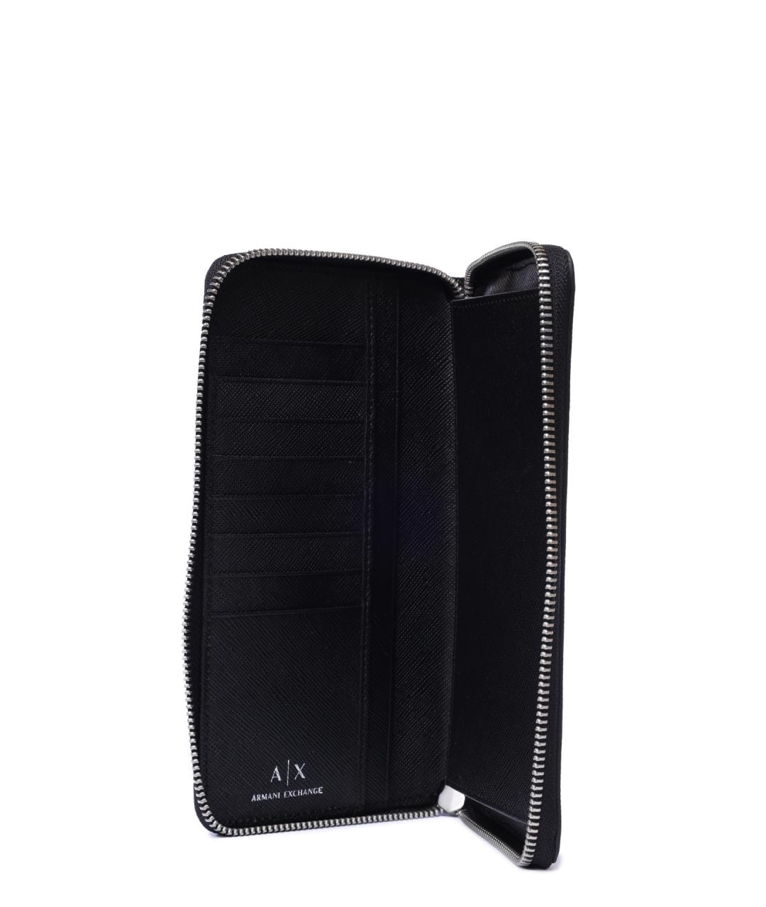 ARMANI EXCHANGE Черный кожаный кошелек, фото 4