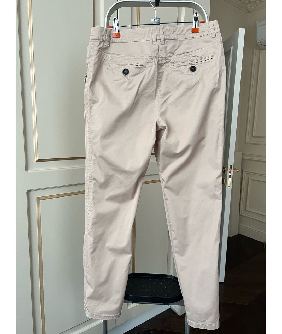 MARC CAIN Бежевые хлопко-эластановые брюки узкие, фото 2