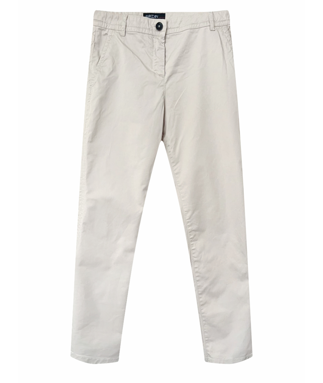 MARC CAIN Бежевые хлопко-эластановые брюки узкие, фото 1