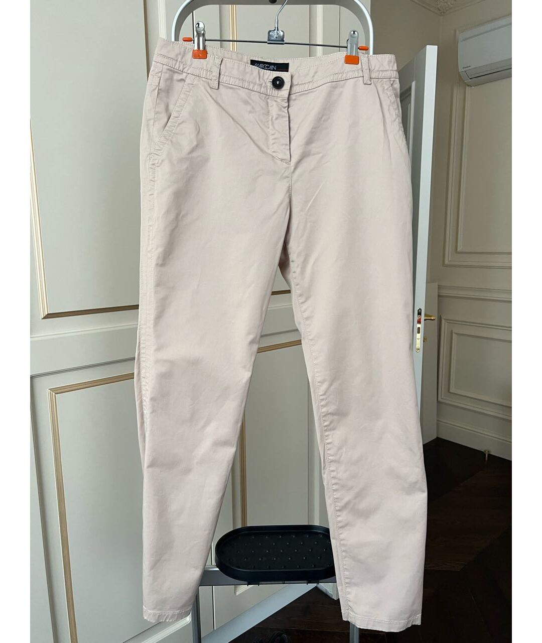 MARC CAIN Бежевые хлопко-эластановые брюки узкие, фото 8
