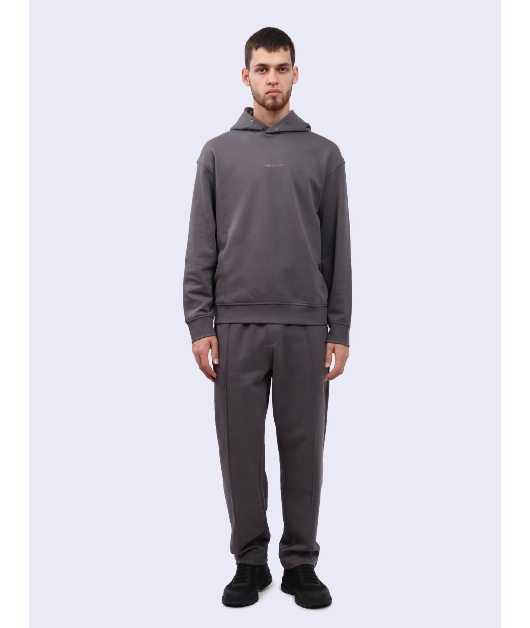 ARMANI EXCHANGE Серые хлопковые повседневные брюки, фото 2