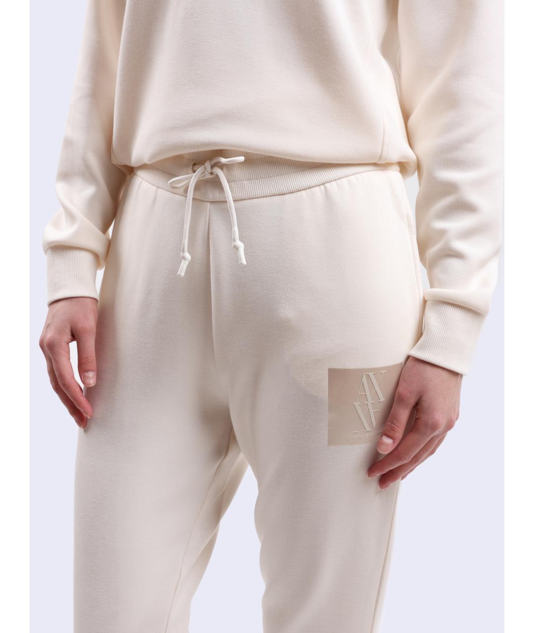 ARMANI EXCHANGE Белые хлопковые спортивные брюки и шорты, фото 4