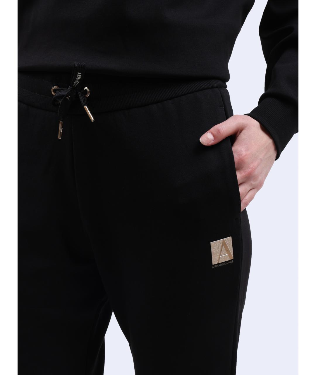 ARMANI EXCHANGE Черные хлопковые спортивные брюки и шорты, фото 4