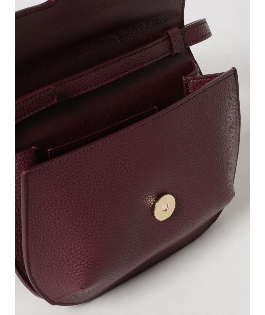 FERRAGAMO Бордовая кожаная сумка через плечо, фото 5