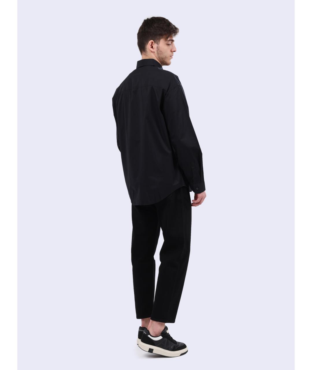 ARMANI EXCHANGE Черная хлопковая кэжуал рубашка, фото 4