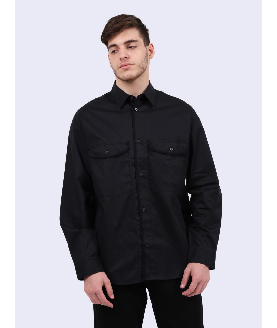 ARMANI EXCHANGE Черная хлопковая кэжуал рубашка, фото 2