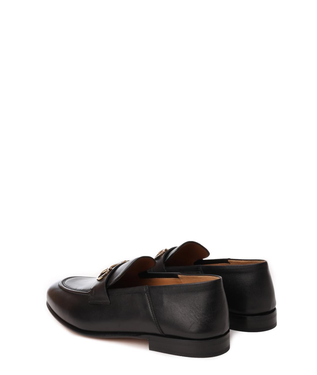 FERRAGAMO Черные кожаные лоферы, фото 3