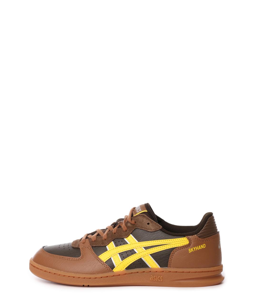 ASICS Коричневые кожаные низкие кроссовки / кеды, фото 7