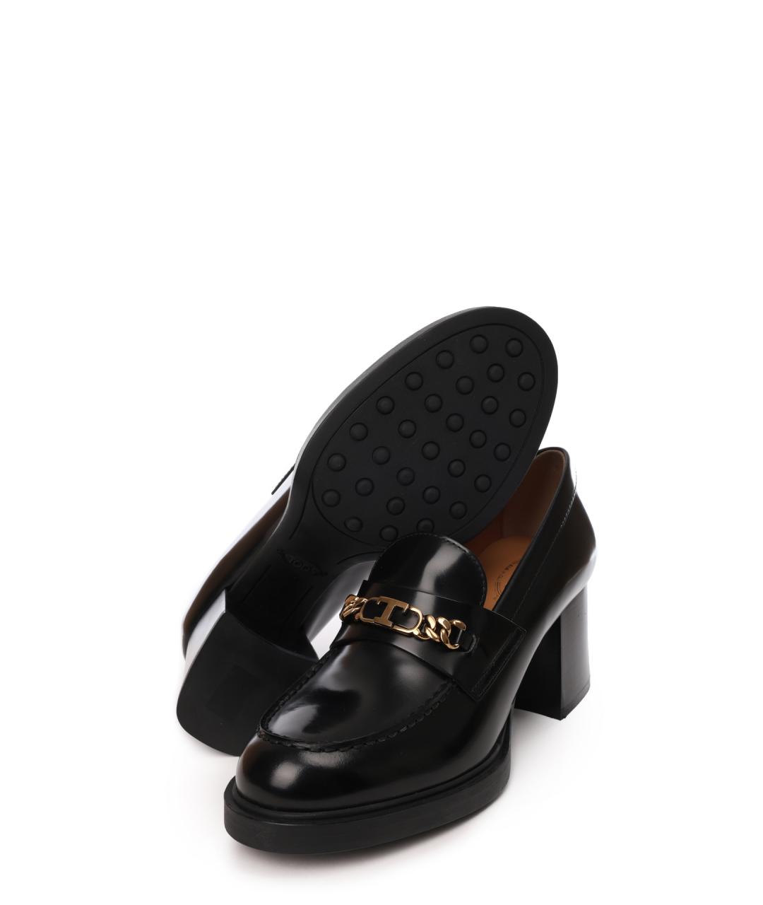 TOD'S Черные кожаные лоферы, фото 4