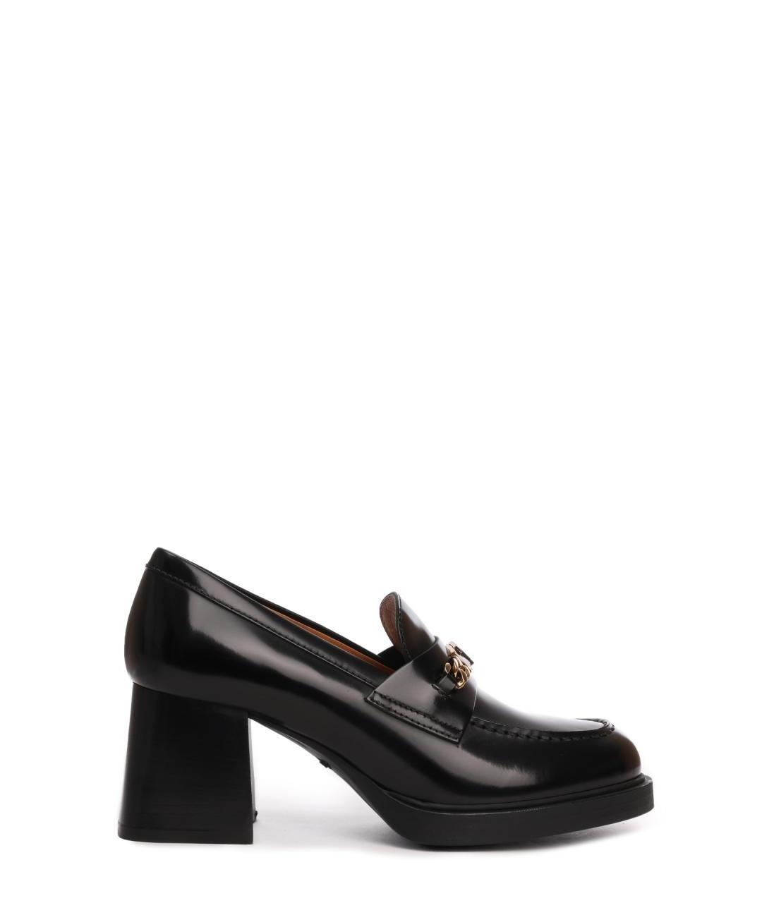 TOD'S Черные кожаные лоферы, фото 1