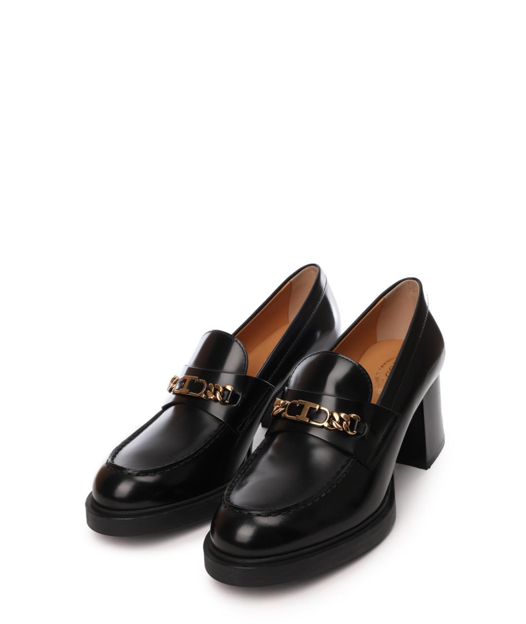 TOD'S Черные кожаные лоферы, фото 2