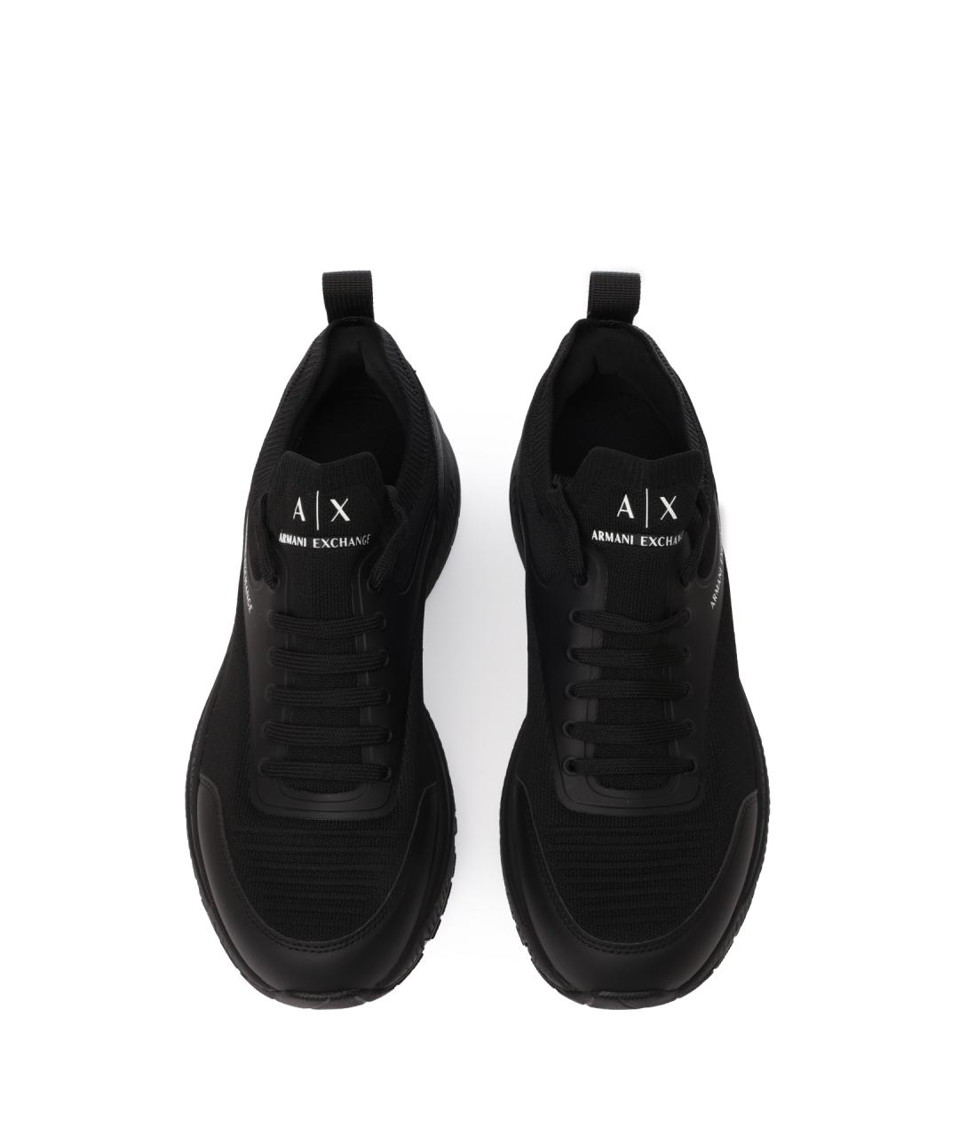 ARMANI EXCHANGE Черные текстильные низкие кроссовки / кеды, фото 5
