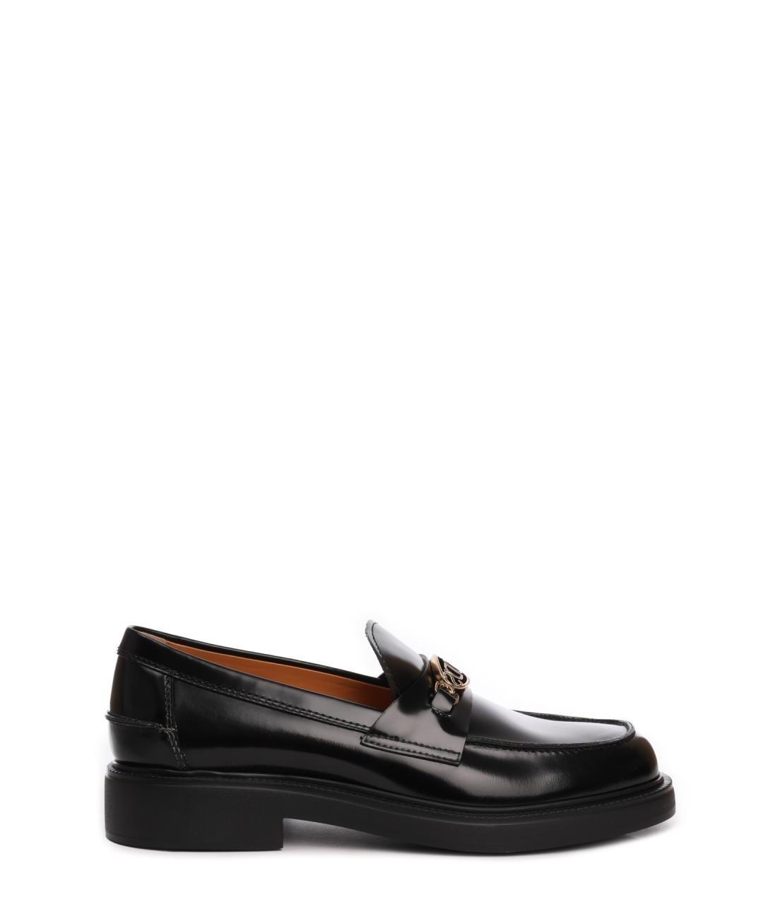 TOD'S Черные кожаные лоферы, фото 1