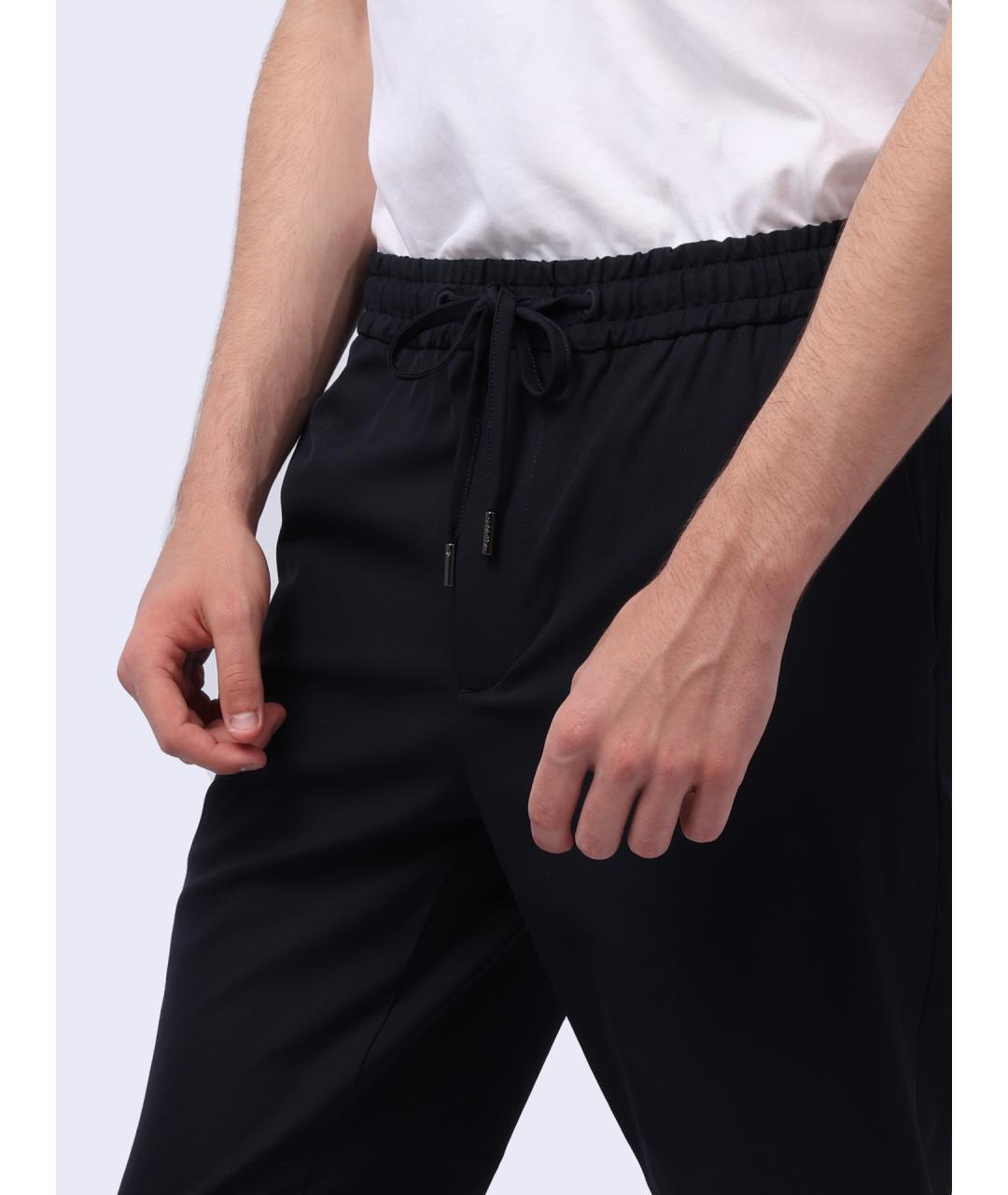 CALVIN KLEIN Темно-синие полиамидовые повседневные брюки, фото 4