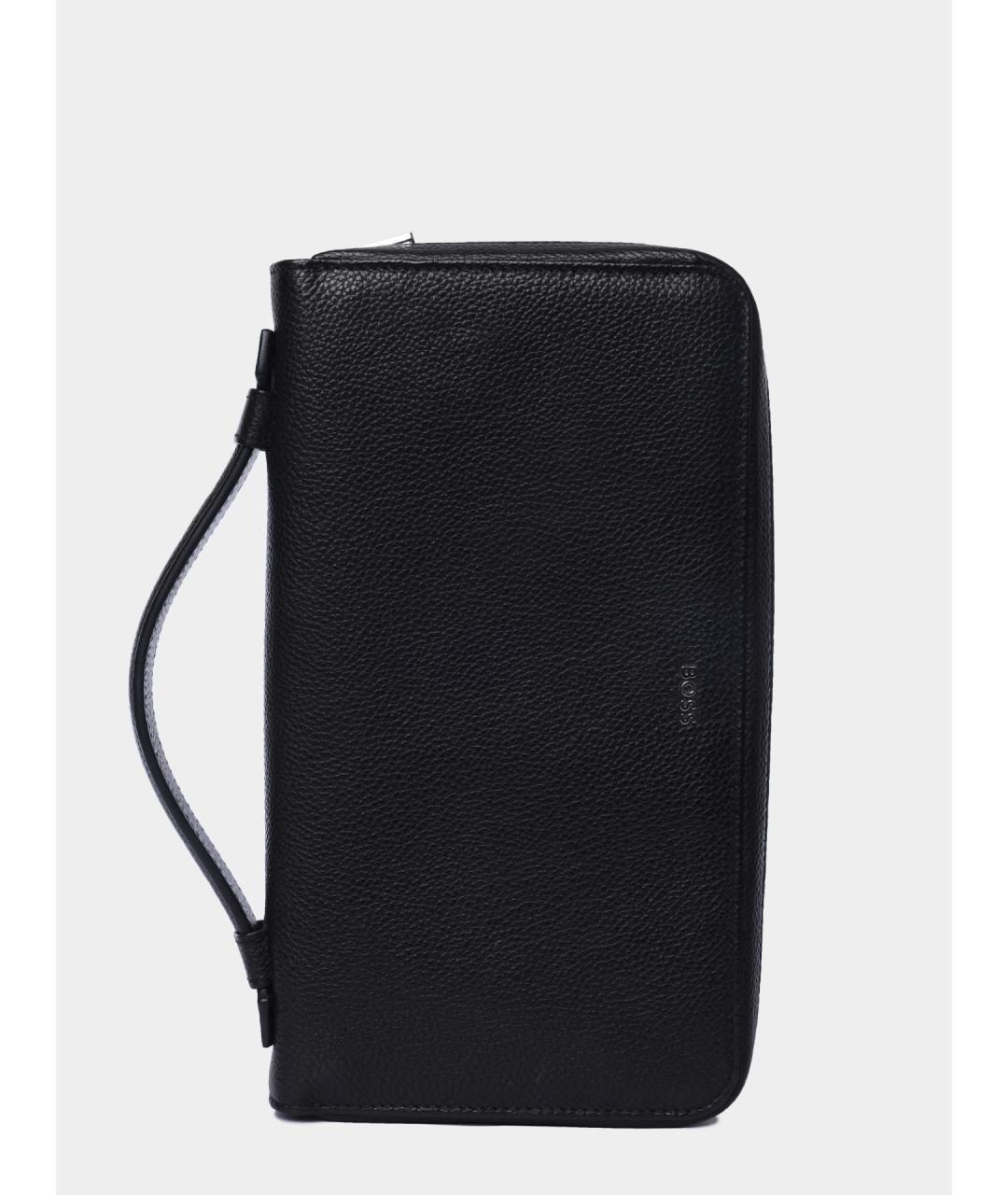 HUGO BOSS Черный кожаный кошелек, фото 3