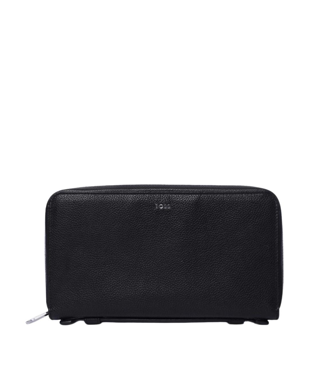 HUGO BOSS Черный кожаный кошелек, фото 1