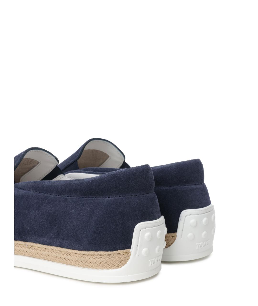 TOD'S Темно-синие замшевые слипоны, фото 6