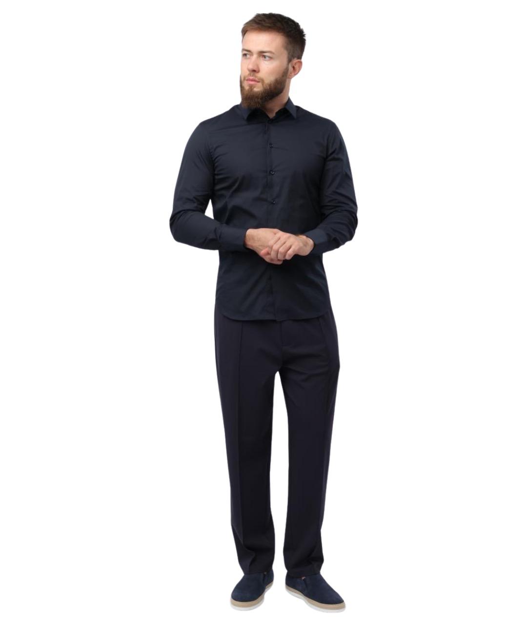 EMPORIO ARMANI Темно-синяя кэжуал рубашка, фото 1