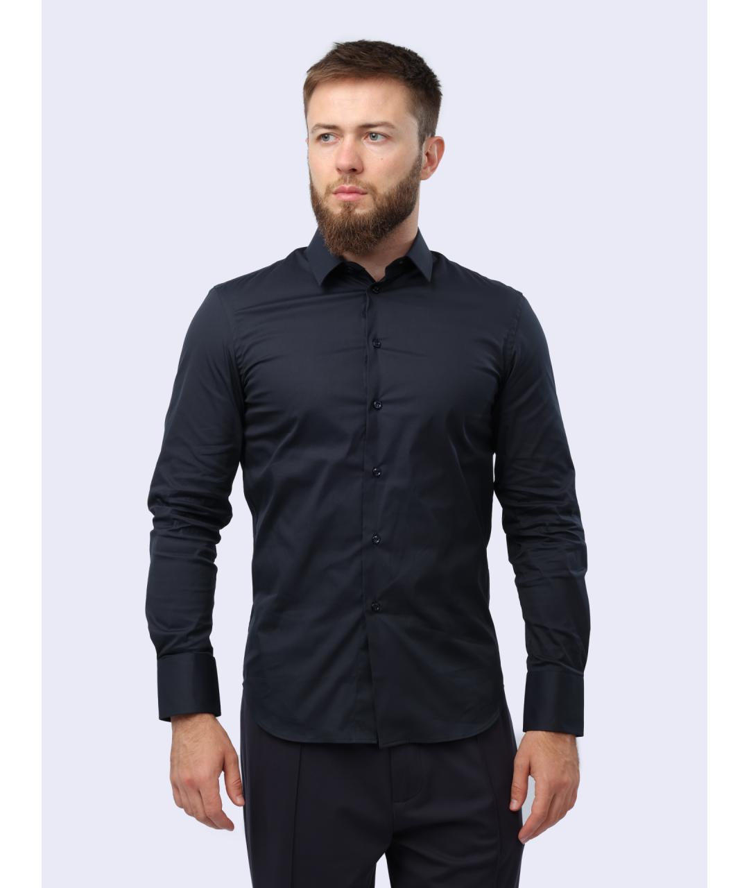EMPORIO ARMANI Темно-синяя кэжуал рубашка, фото 3