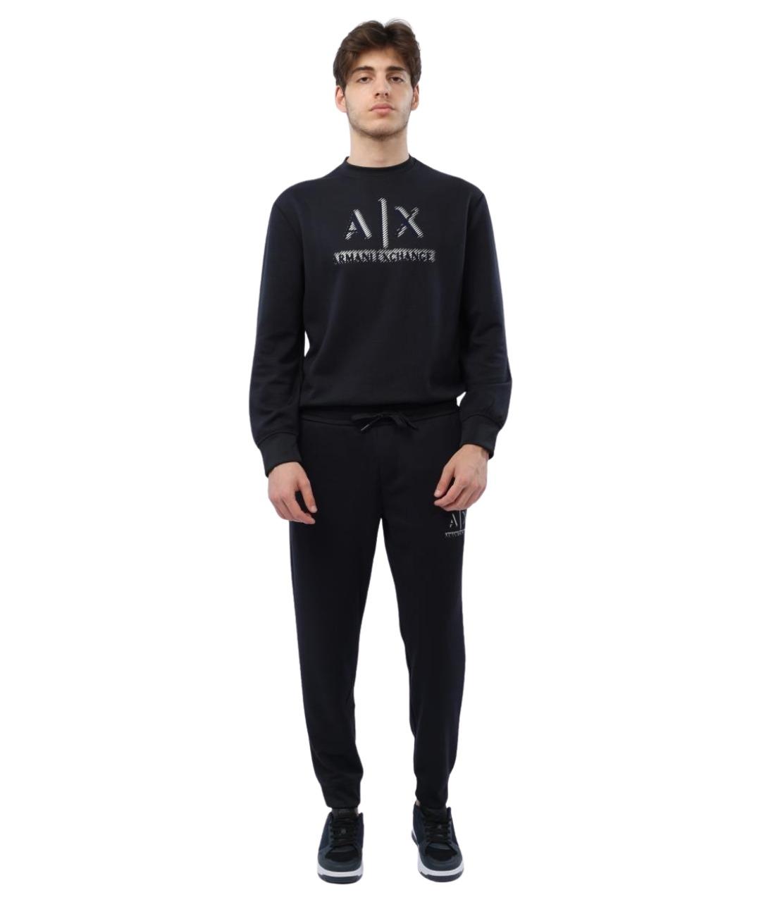 ARMANI EXCHANGE Темно-синие хлопковые повседневные брюки, фото 1