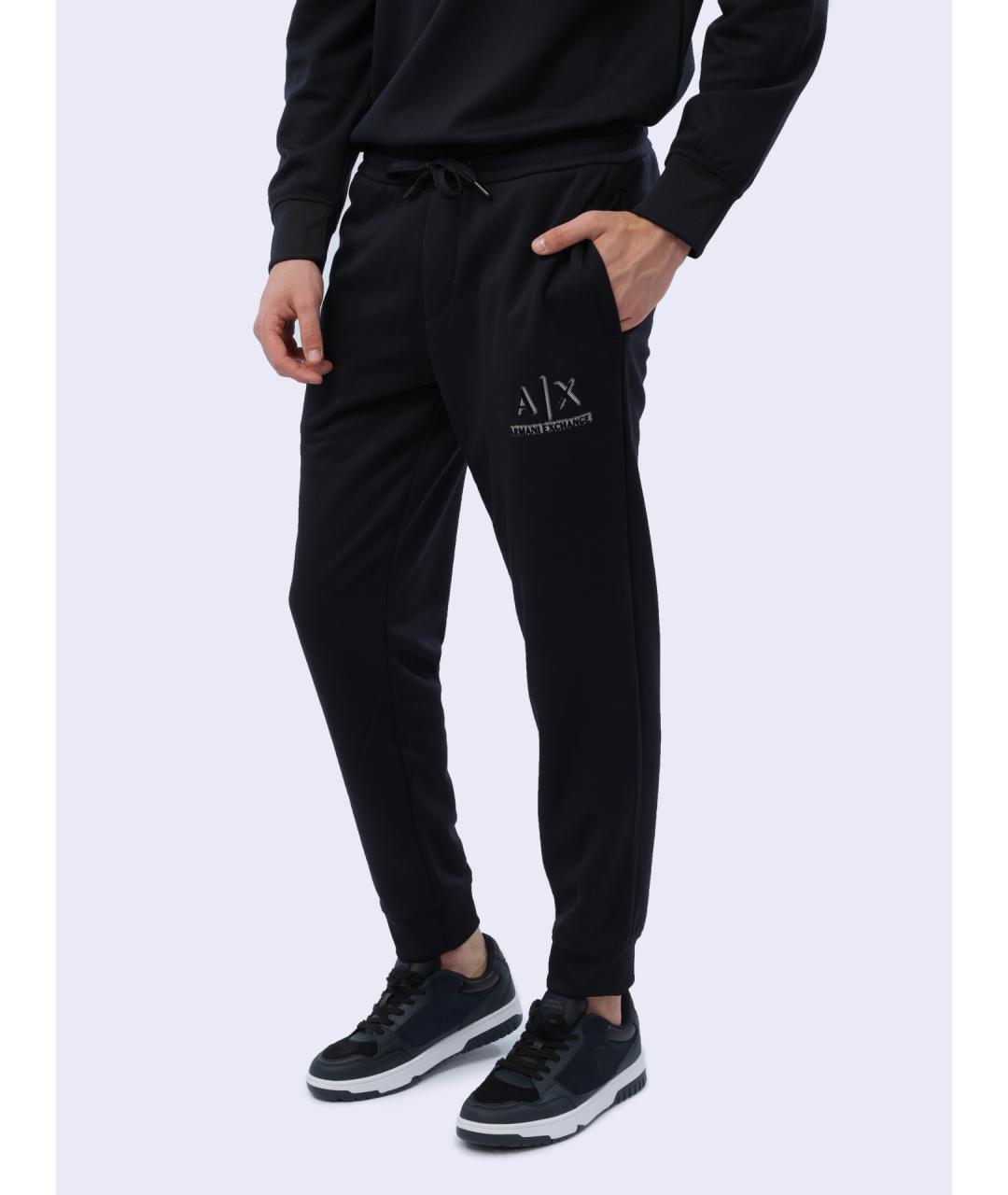 ARMANI EXCHANGE Темно-синие хлопковые повседневные брюки, фото 3
