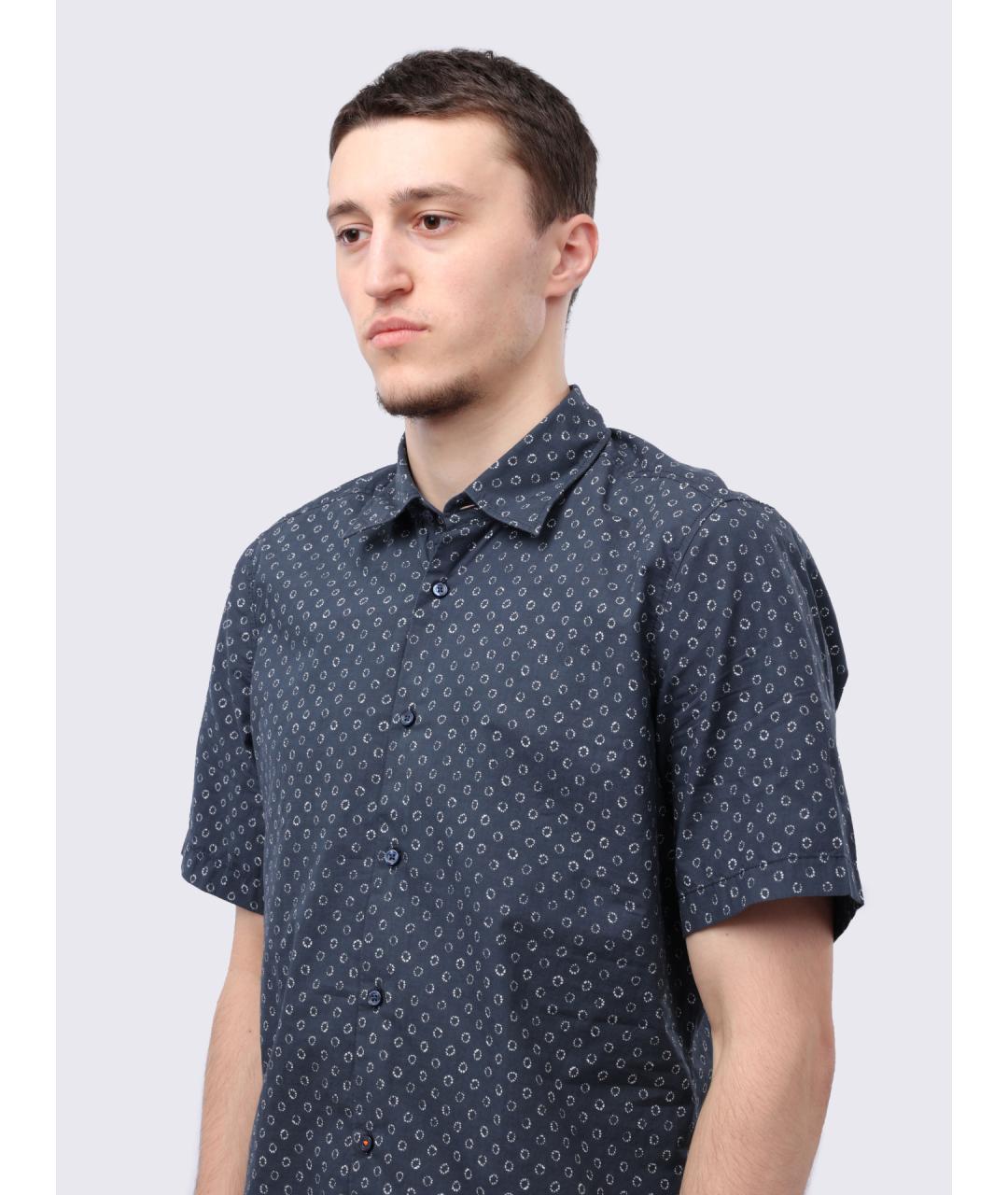 HUGO BOSS Темно-синяя хлопковая кэжуал рубашка, фото 4