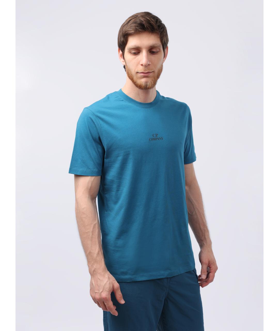CP COMPANY Голубая хлопковая футболка, фото 5