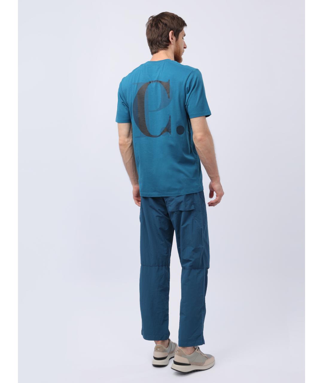 CP COMPANY Голубая хлопковая футболка, фото 6