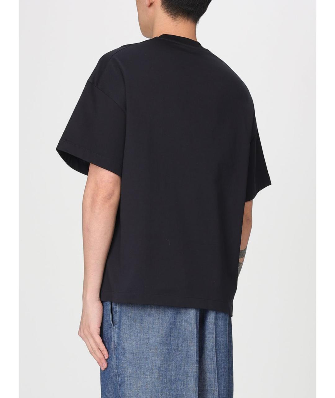 JIL SANDER Черная хлопковая футболка, фото 3