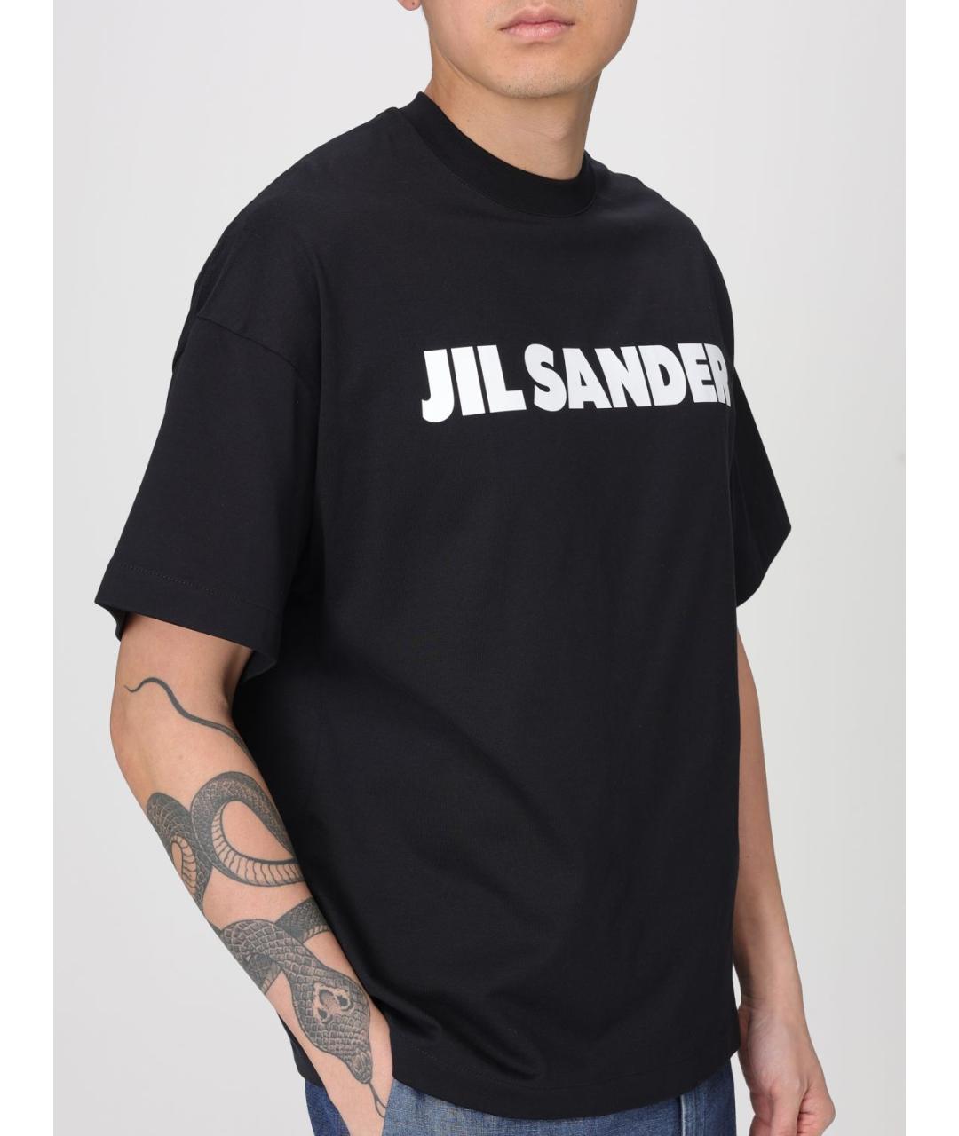 JIL SANDER Черная хлопковая футболка, фото 5
