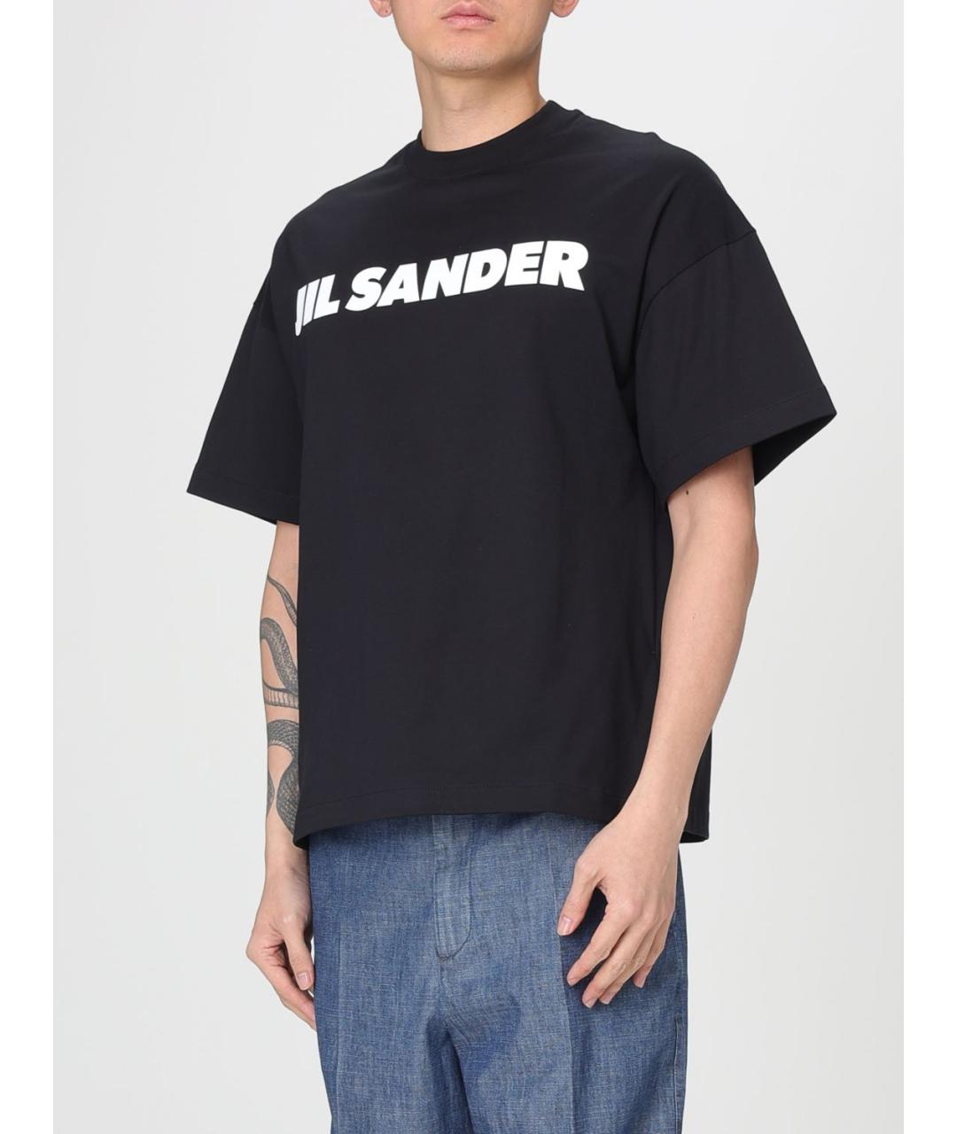 JIL SANDER Черная хлопковая футболка, фото 4