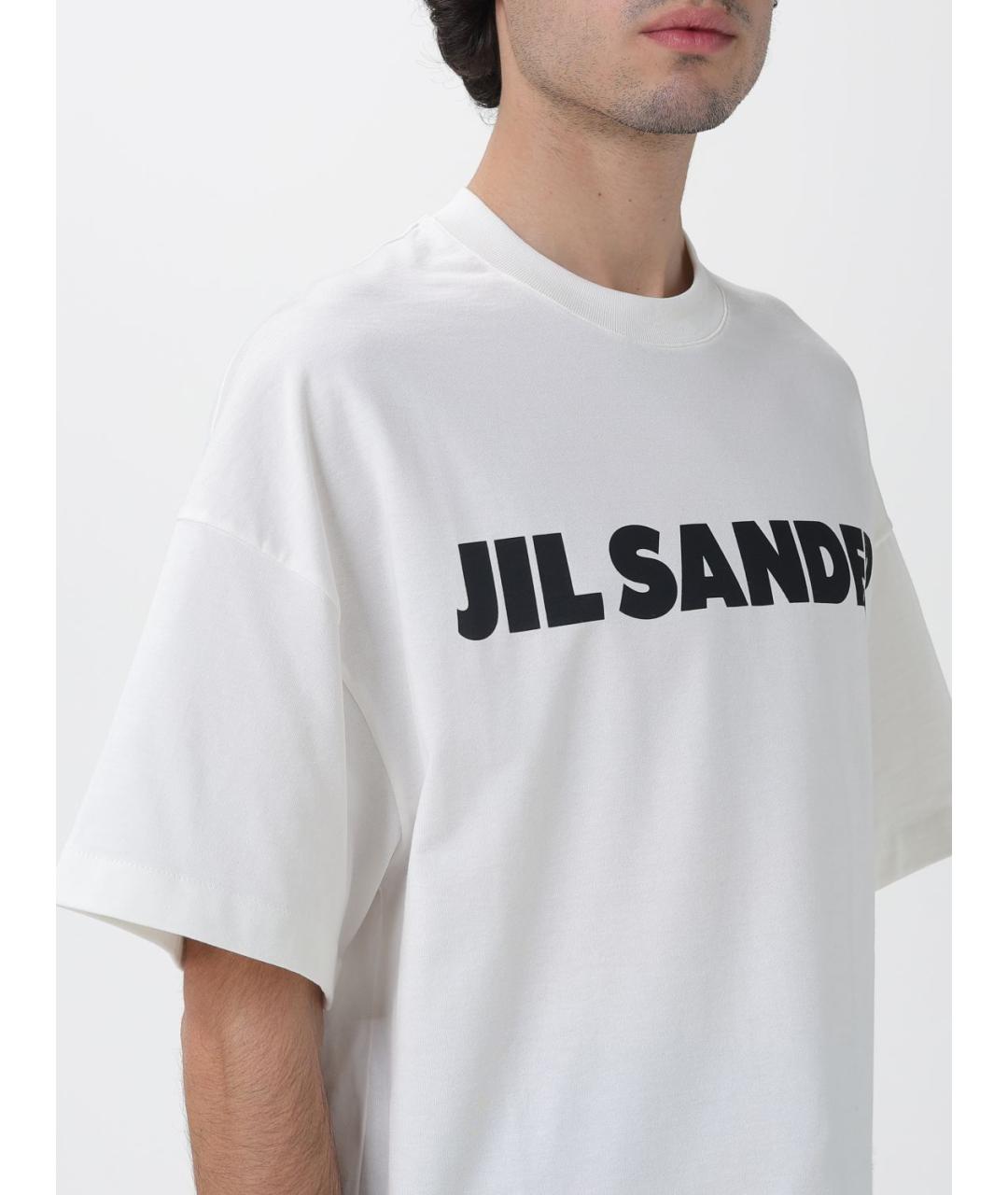 JIL SANDER Белая хлопковая футболка, фото 4