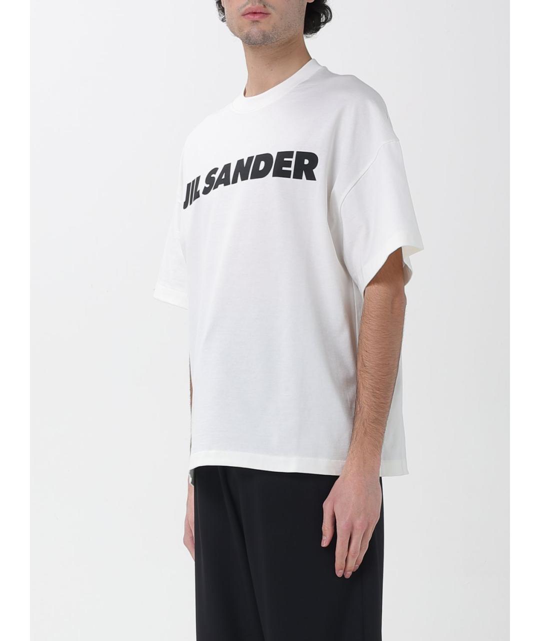 JIL SANDER Белая хлопковая футболка, фото 3