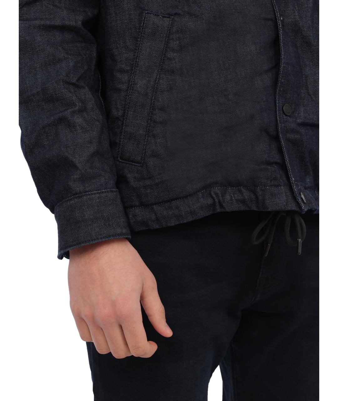 HUGO BOSS Темно-синяя хлопковая куртка, фото 5