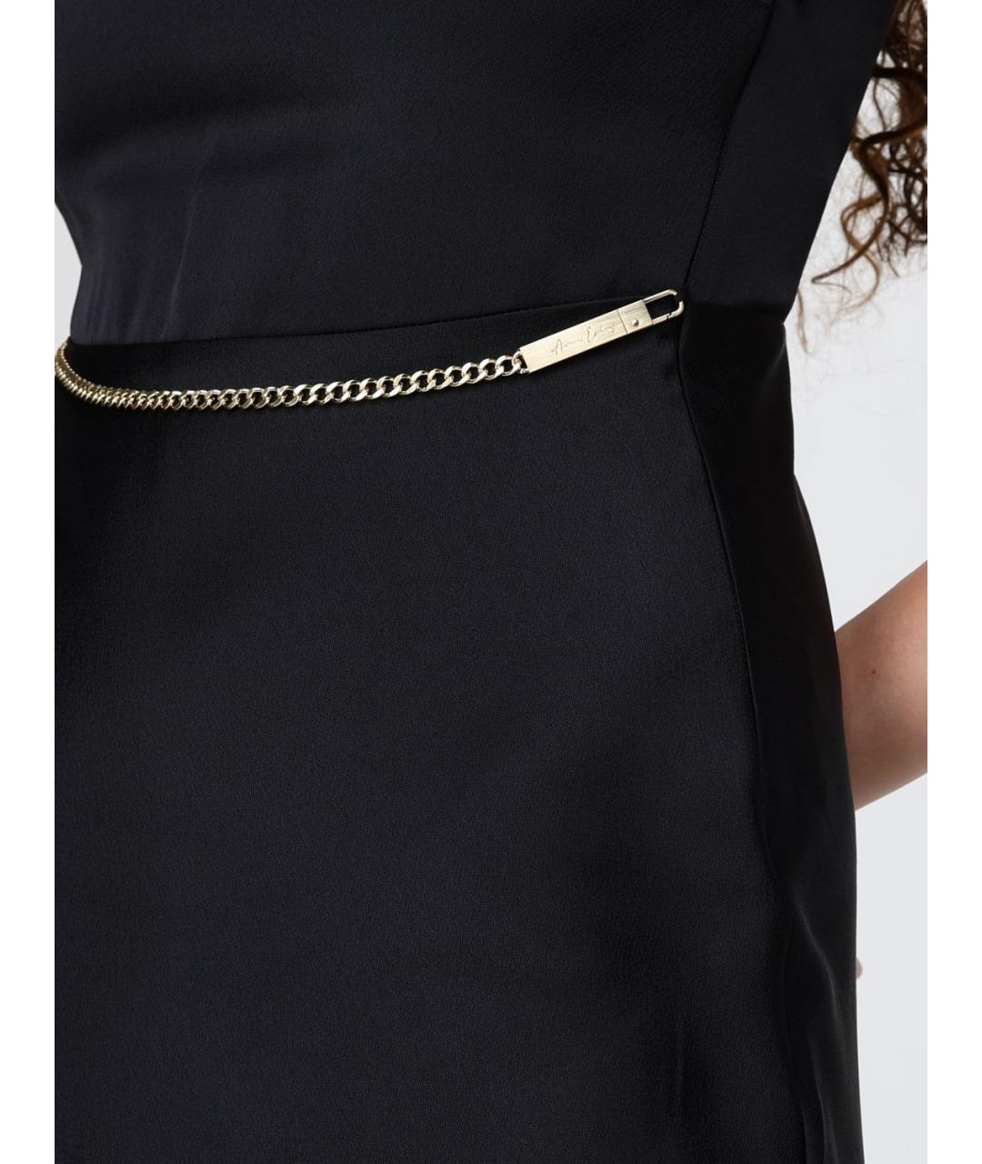 ARMANI EXCHANGE Черное полиэстеровое повседневное платье, фото 3