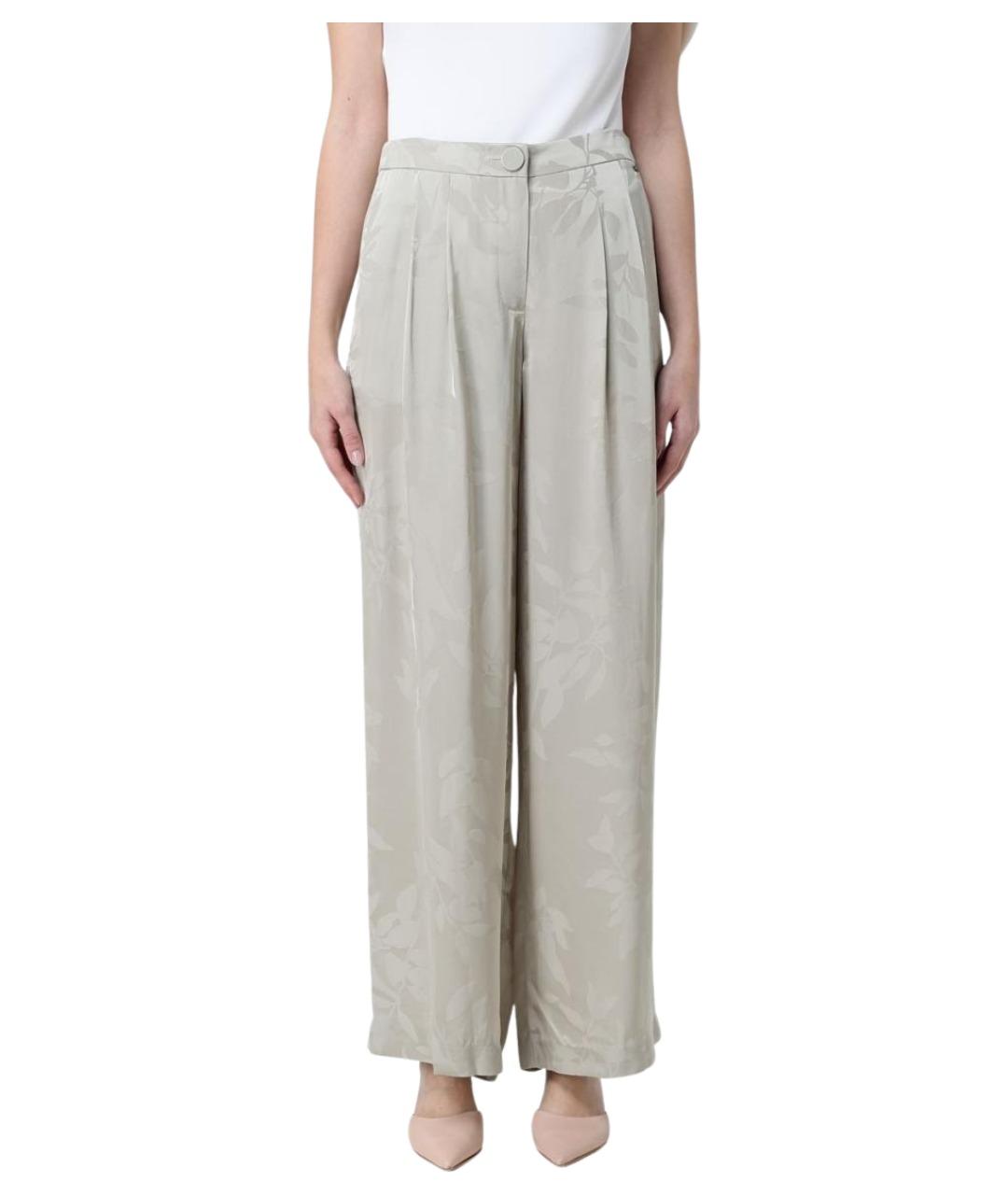 ARMANI EXCHANGE Бежевые вискозные прямые брюки, фото 1