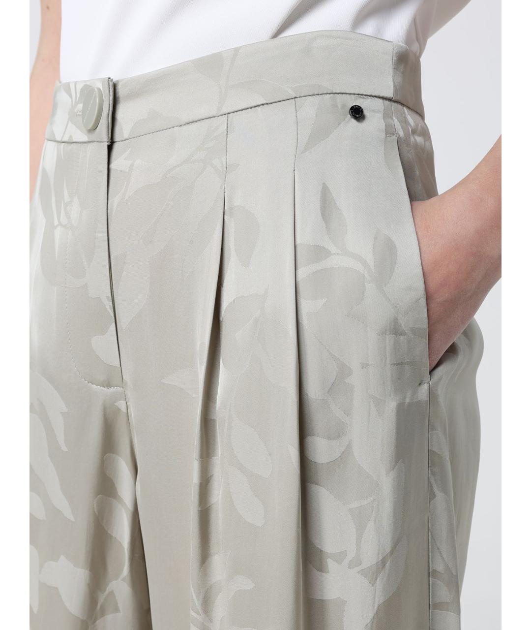 ARMANI EXCHANGE Бежевые вискозные прямые брюки, фото 4