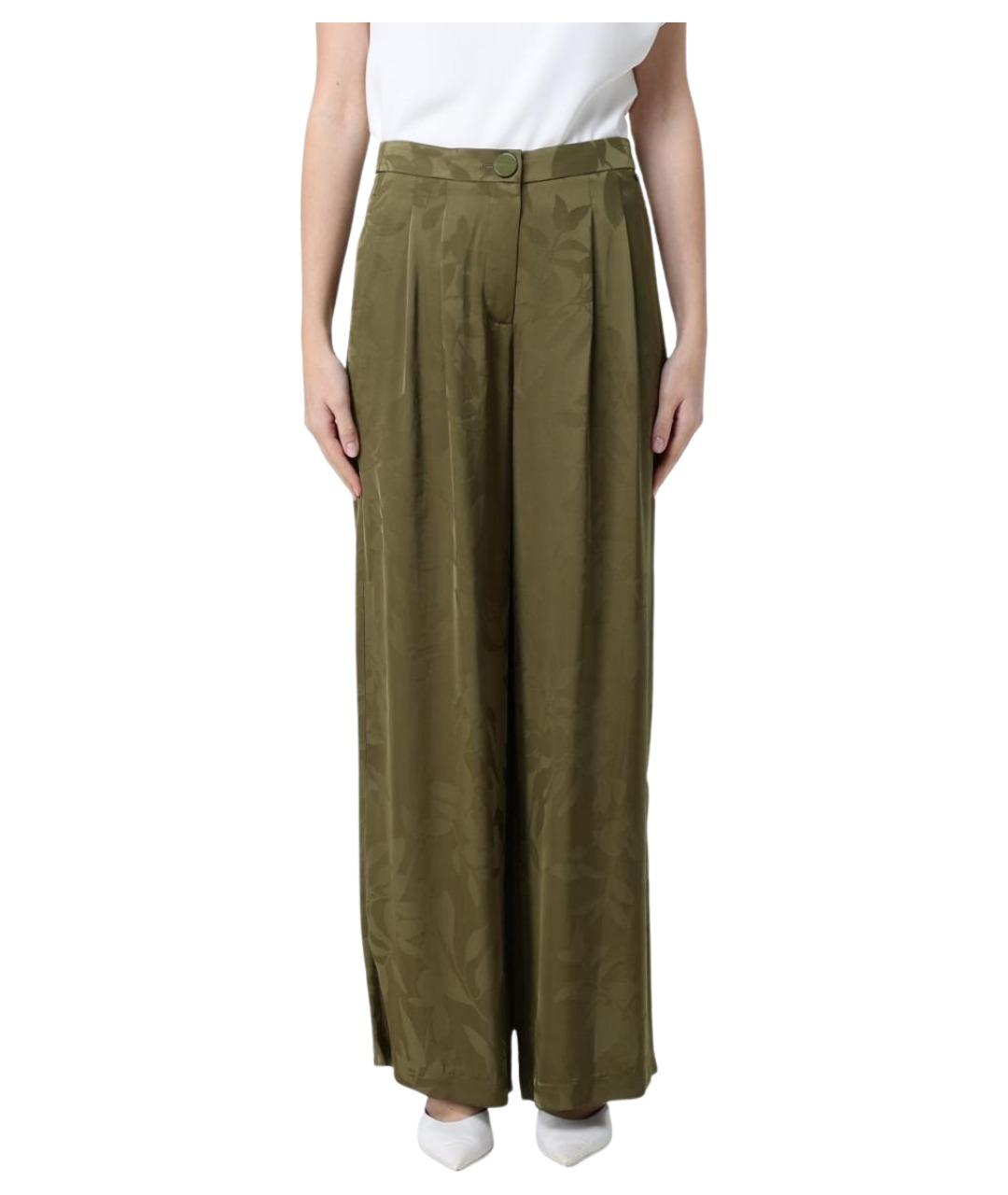 ARMANI EXCHANGE Хаки вискозные прямые брюки, фото 1