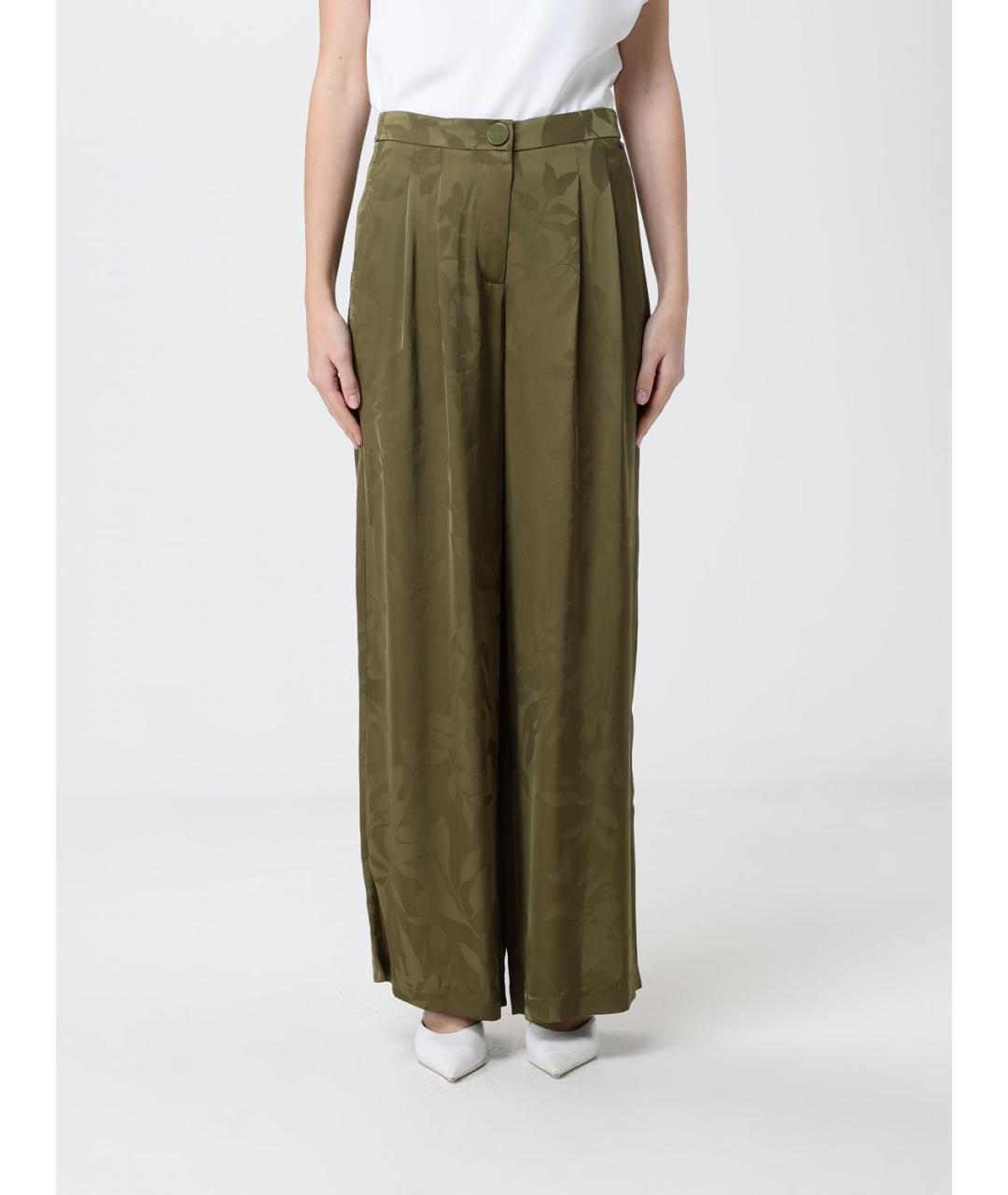 ARMANI EXCHANGE Хаки вискозные прямые брюки, фото 4