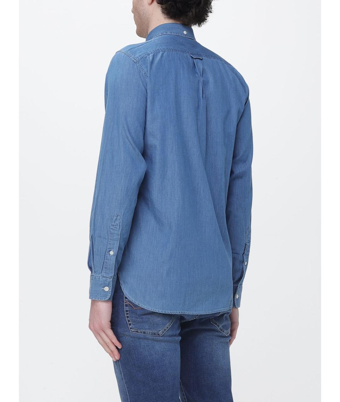 WOOLRICH Синяя хлопковая кэжуал рубашка, фото 2