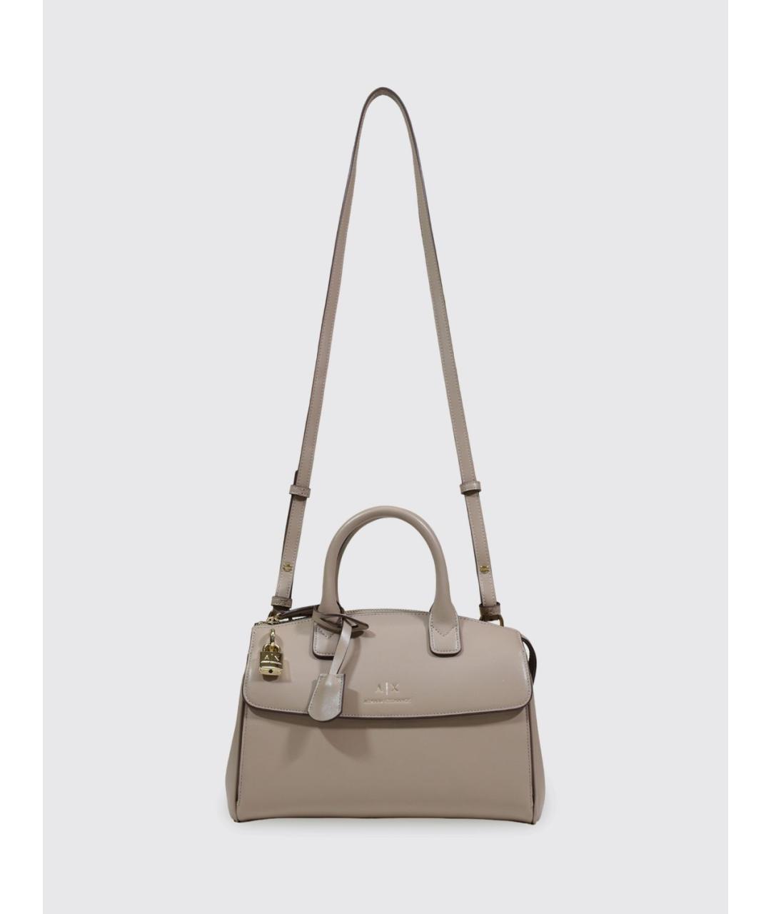 ARMANI EXCHANGE Бежевая синтетическая сумка с короткими ручками, фото 2