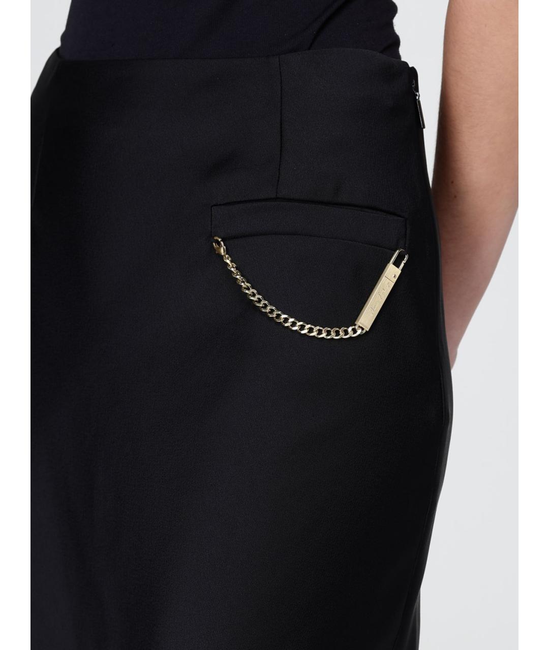 ARMANI EXCHANGE Черная полиэстеровая юбка миди, фото 3