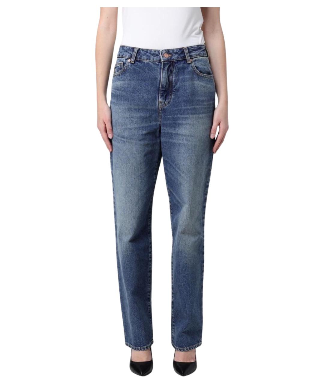 ARMANI JEANS Синие хлопковые прямые джинсы, фото 1