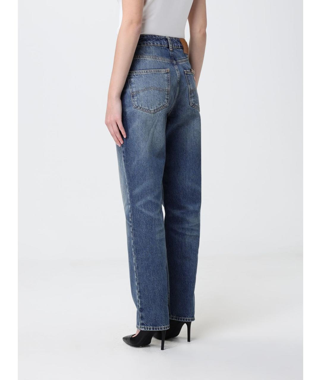ARMANI JEANS Синие хлопковые прямые джинсы, фото 2